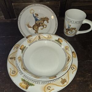 Vintage American Atelier "COWBOY"  Dinnerware